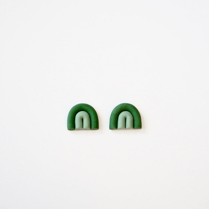 Green Arch Polymer Clay Studs