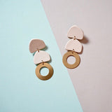Polymer Clay & Brass Earrings, Titanium Posts  or Non-Pierced Clip-On Options