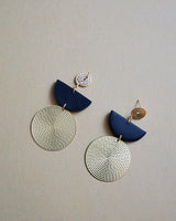 Brass Circle & Polymer Clay Earrings