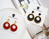 Brianna Polymer Clay Earrings, Red