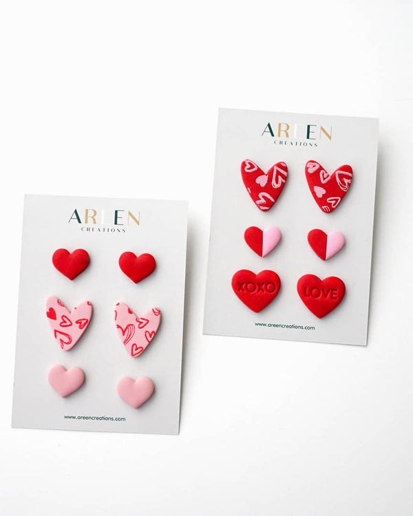 Valentine Polymer Clay Stud Earrings