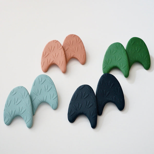 Abstract Arch Polymer Clay Stud Earrings