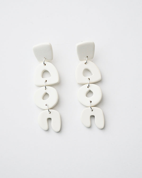 Arch Polymer Clay White Gold Spring Earrings – shopurbanmarketplace