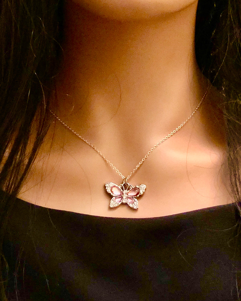 Butterfly Pendant Sterling Silver Necklace