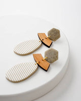 Neutral Striped Polymer Clay Earrings