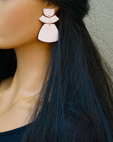Sophia Polymer Clay Earrings, Pale Pink