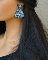 Louisa Polymer Clay Earrings, Light Blue