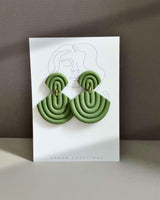 Maya Polymer Clay Earrings, Green